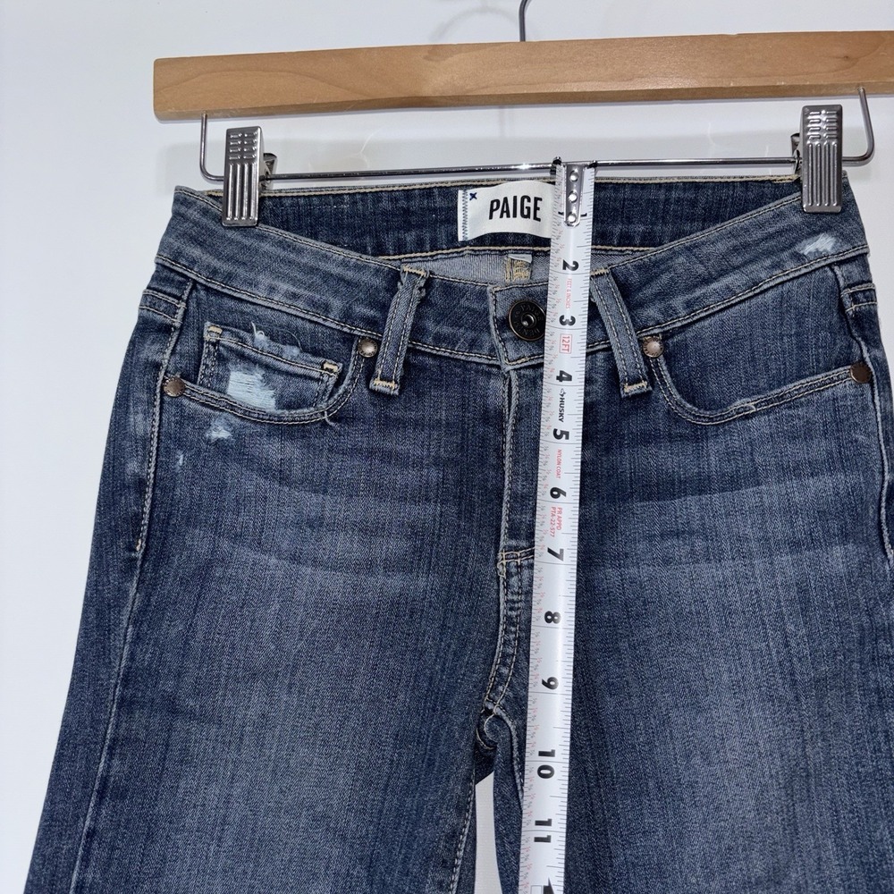 PAIGE Verdugo Mid Rise Ultra Skinny Distressed Jeans Blue Size 23 - Picture 6 of 12
